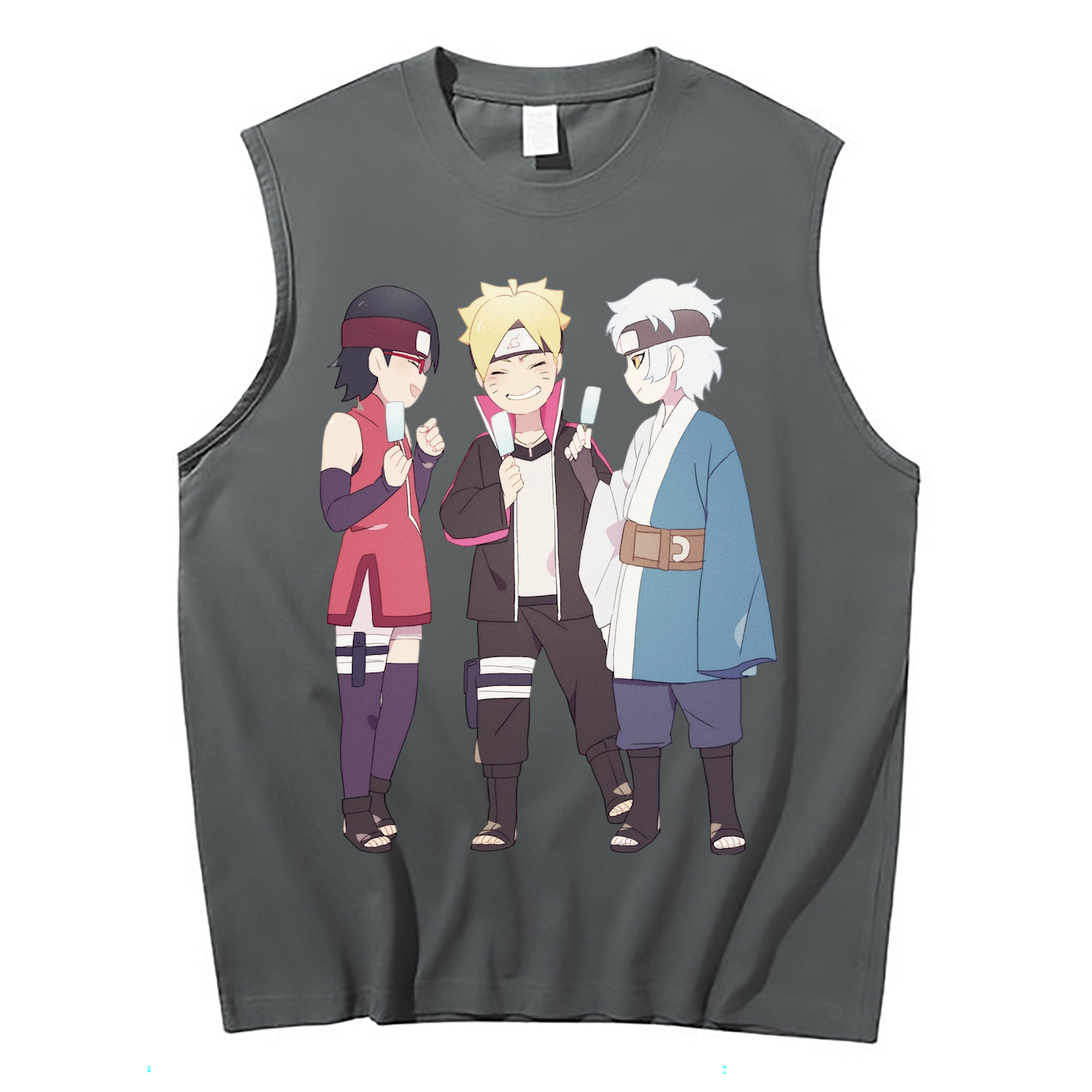 （画像用） NARUTO -ナルト- うちは サラダ Uchiha Sarada コットン100％タンクトップ（フロントプリント）